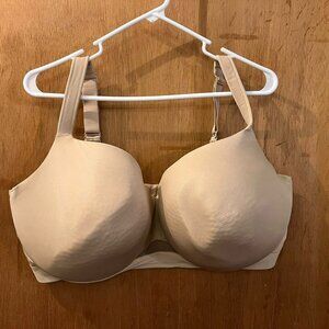 Size 44H - Cacique - Beige Lightly Lined Balconette Bra w/Under Wire - One Hook